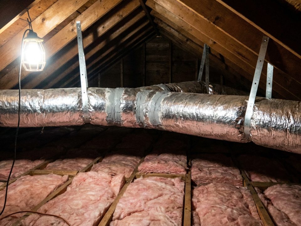After: attic ductwork sealed and insulated in New Jersey